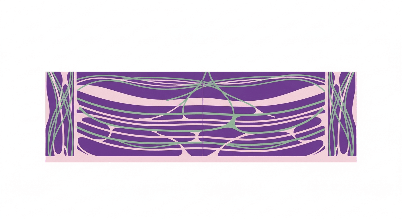 Illustration des fascias : réseau de tissu conjonctif enveloppant muscles et organes sous la peau