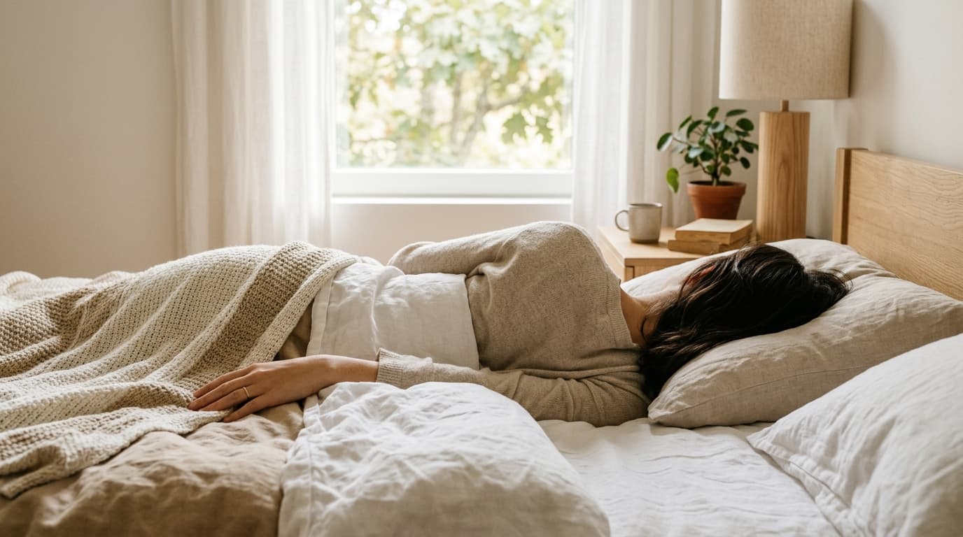 Chambre plongée dans la pénombre illustrant un épisode de paralysie du sommeil au réveil